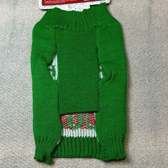 Falalala Lots of Dogs Pet Christmas Holiday Sweater NWT Size Medium Green Puppy - Picture 5 of 9